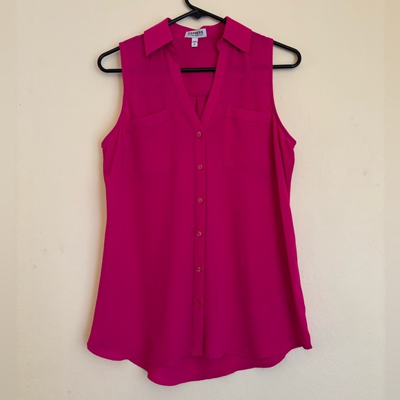 Express Tops - Express Pink Portofino Sleeveless Blouse